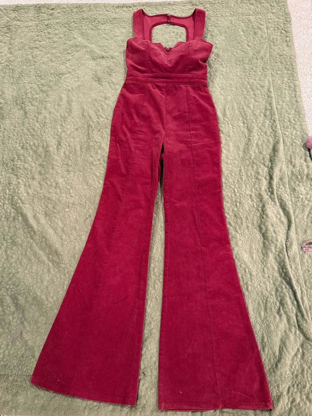 Altar'd State Burgundy Corduroy Wide-Leg Jumpsuit